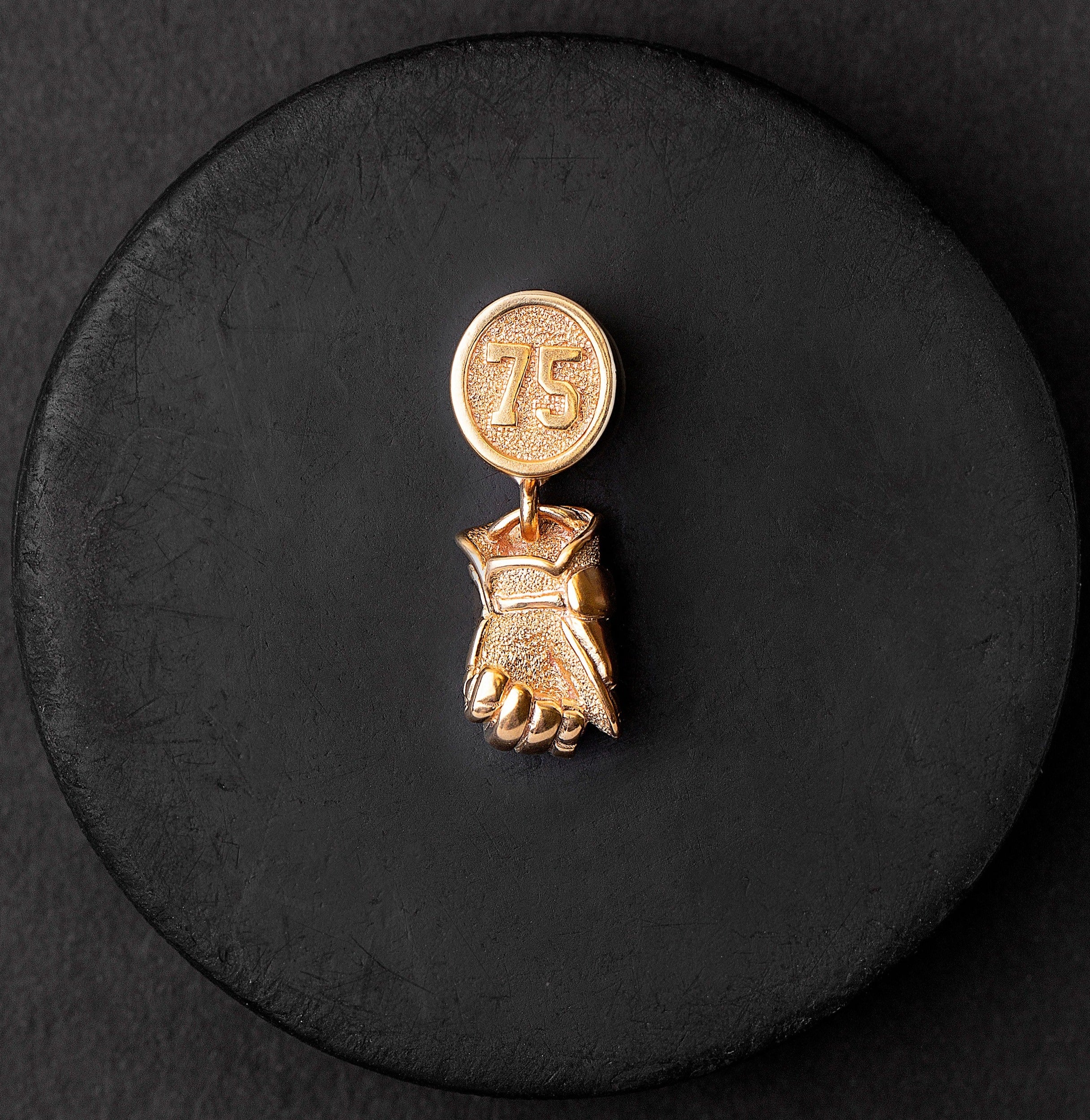 Personalized 14K Gold Hockey Glove Pendant