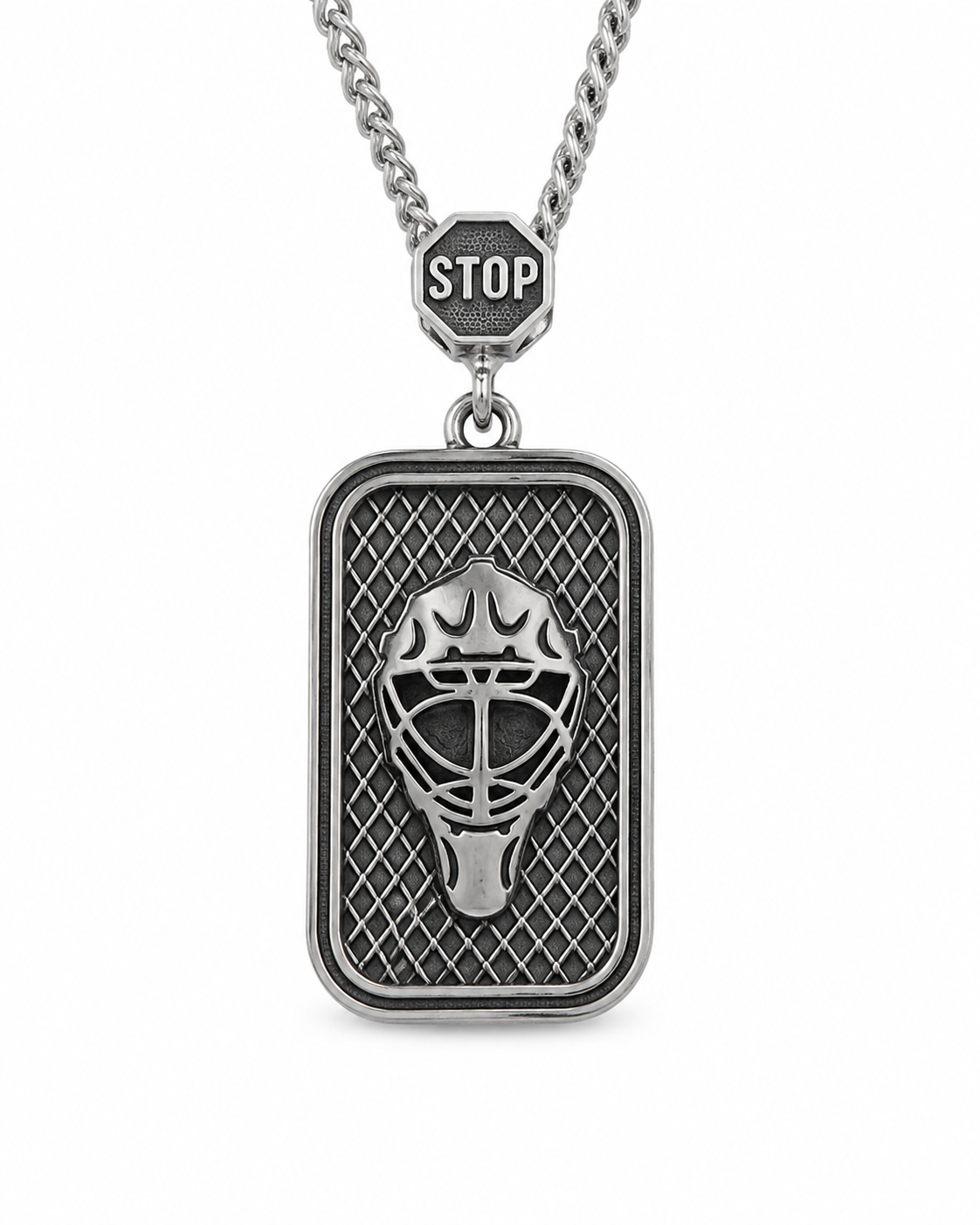 Sterling Silver Hockey goalie pendant