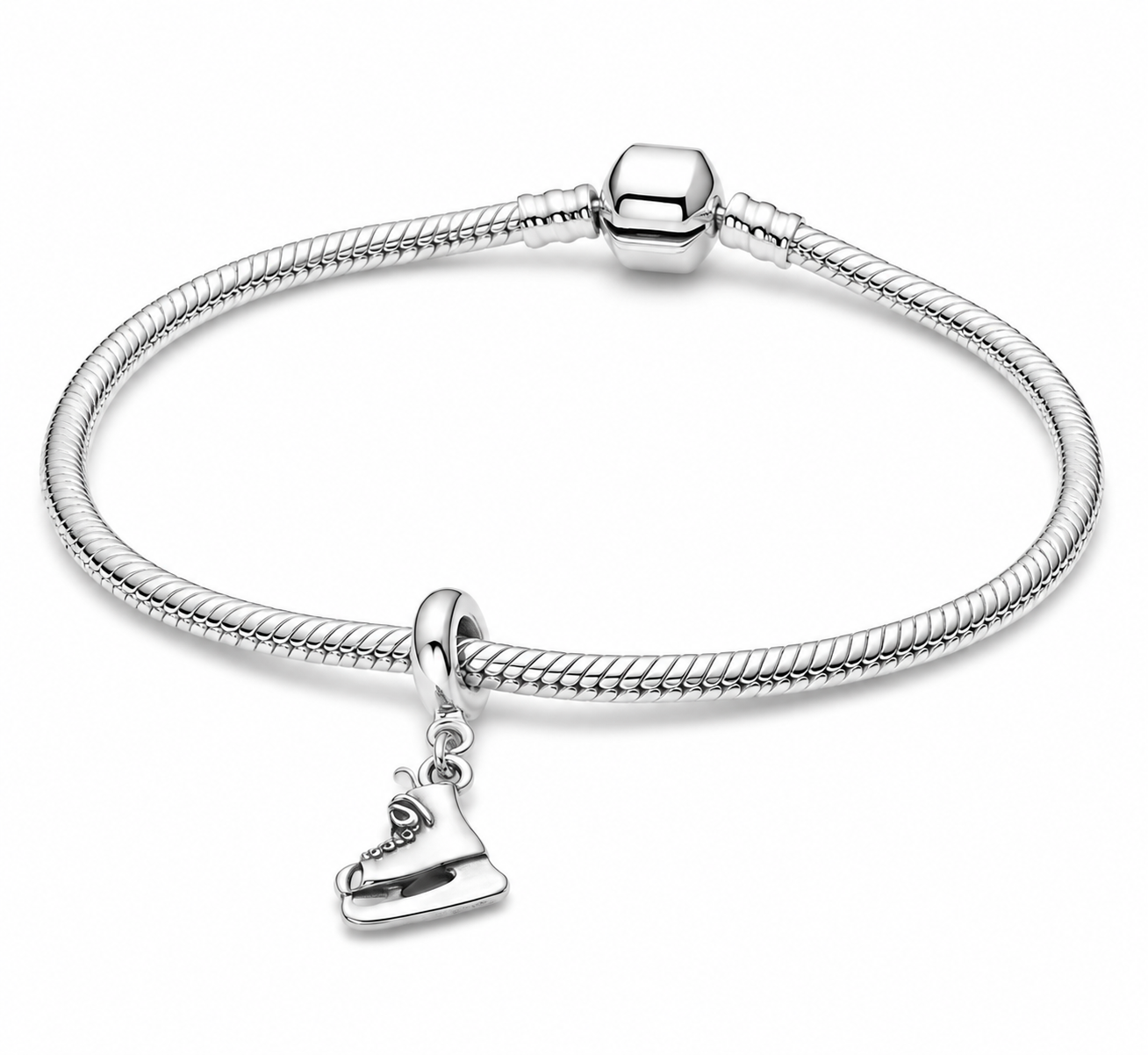 Hockey Skate Charm Pendant Sterling Silver for Bracelet or Necklace