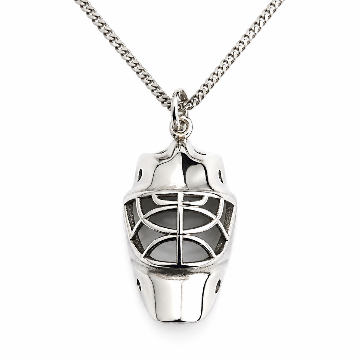 Personalized Sterling silver goalie mask