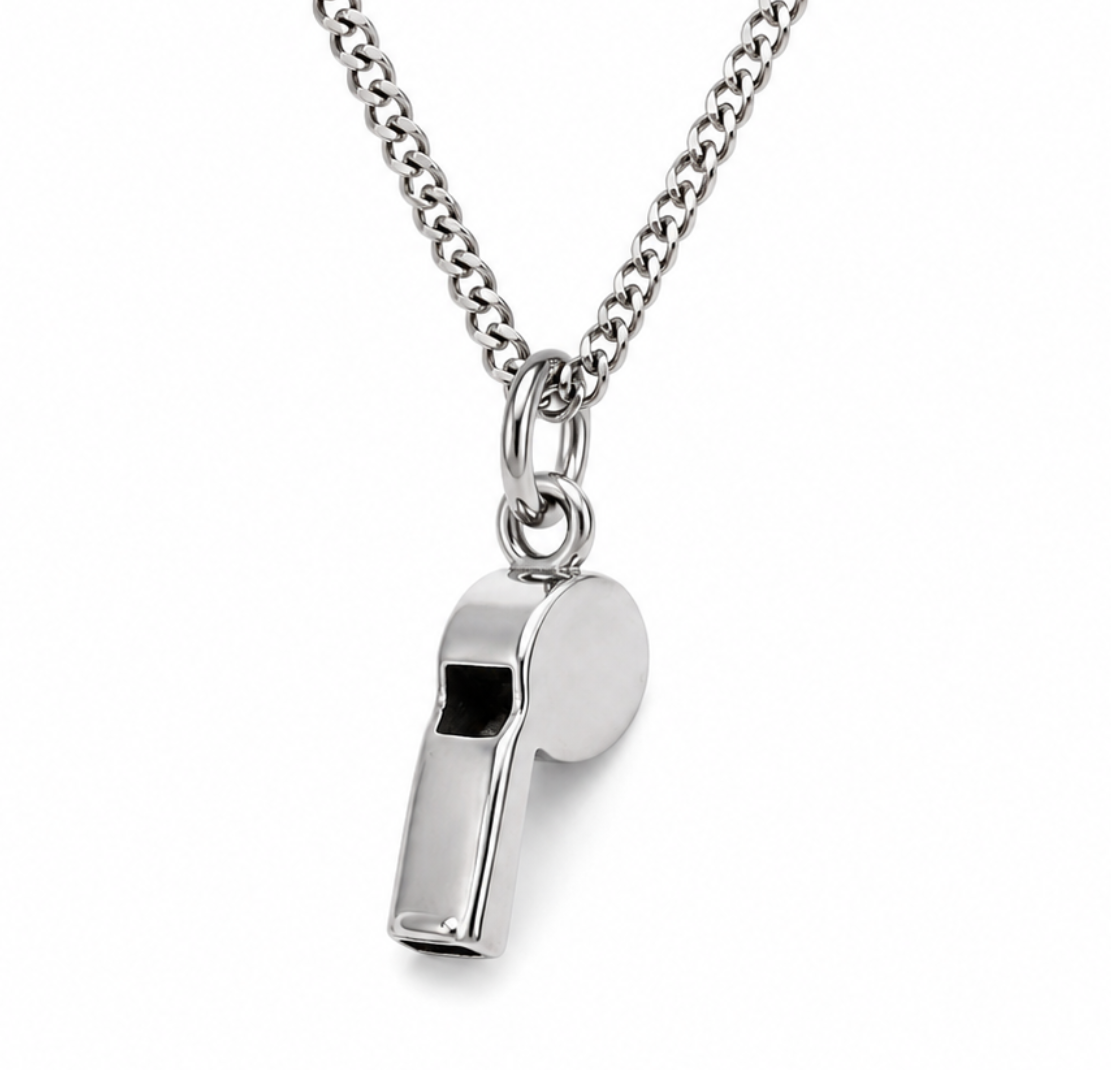 Sifflet d'entraîneur en argent sterling
