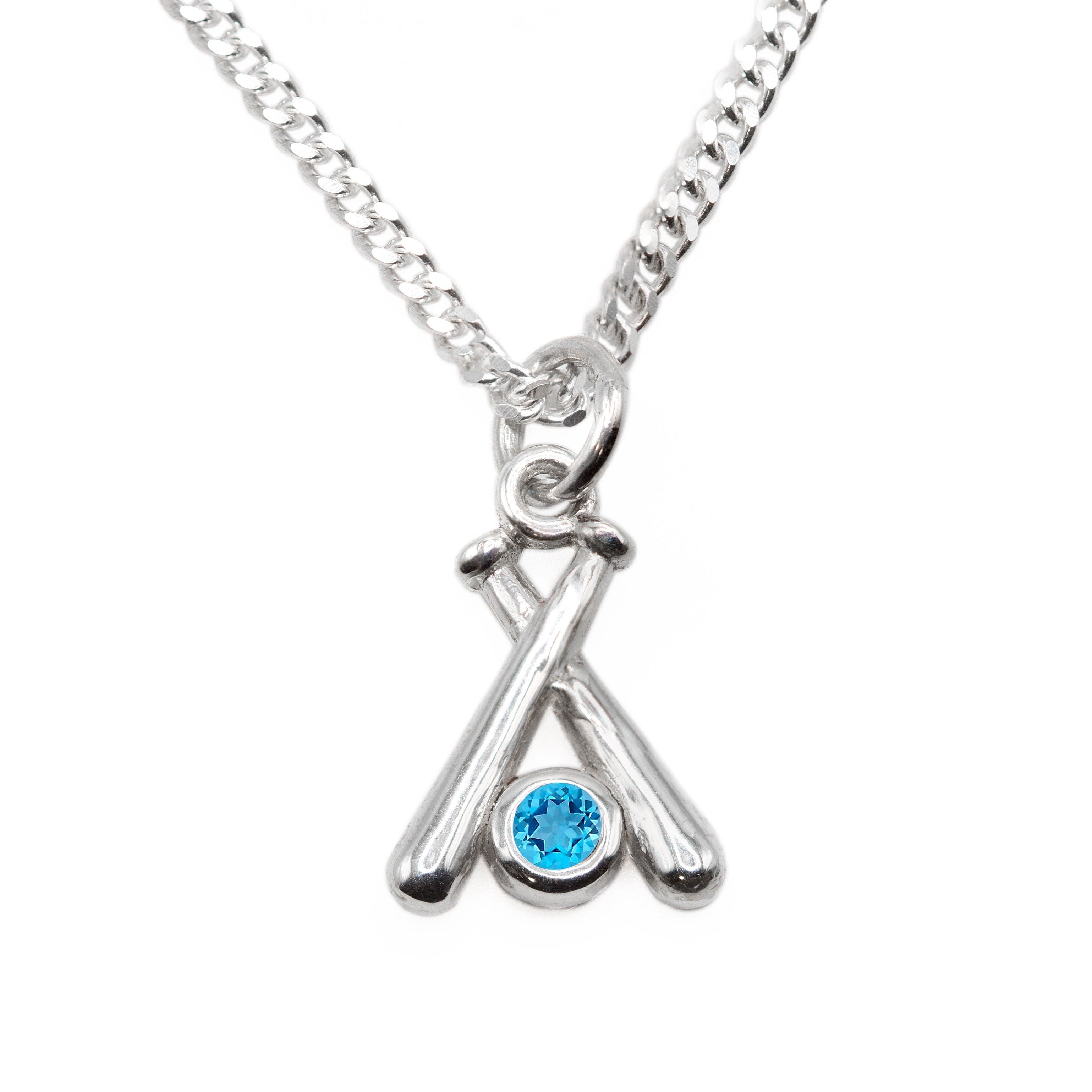 Baseball-Halskette aus Sterlingsilber