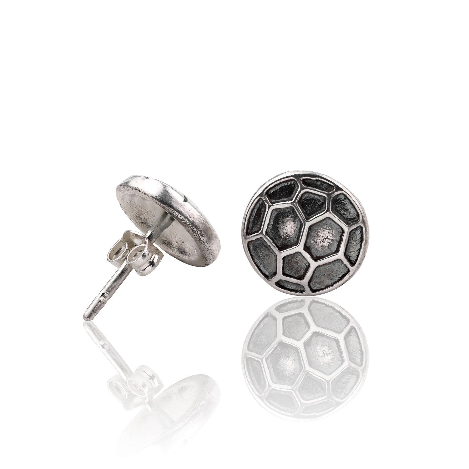 Sterling Silber Fußball Ohrstecker, Fußball Ohrringe, Fußball Schmuck, Fußballspieler Geschenk