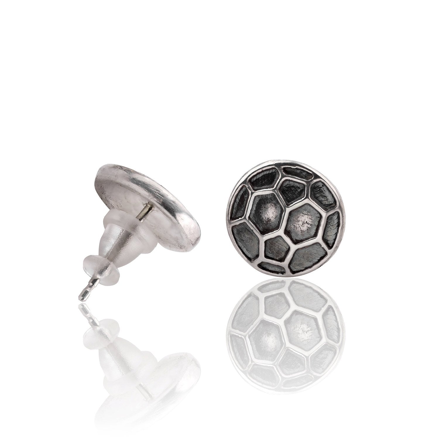 Sterling Silber Fußball Ohrstecker, Fußball Ohrringe, Fußball Schmuck, Fußballspieler Geschenk