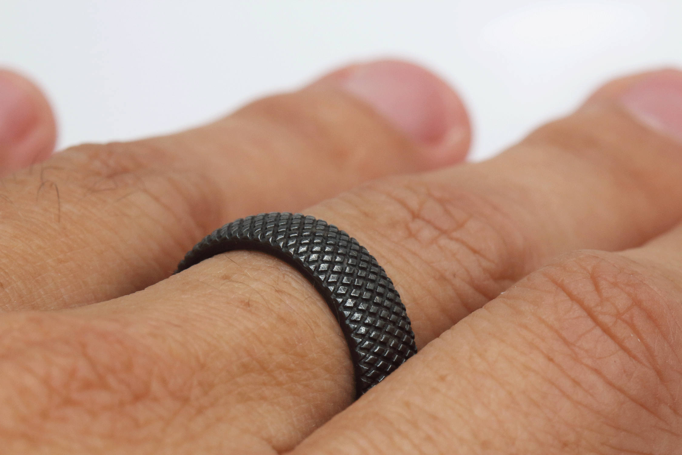 Hockey Puck Silver Ring