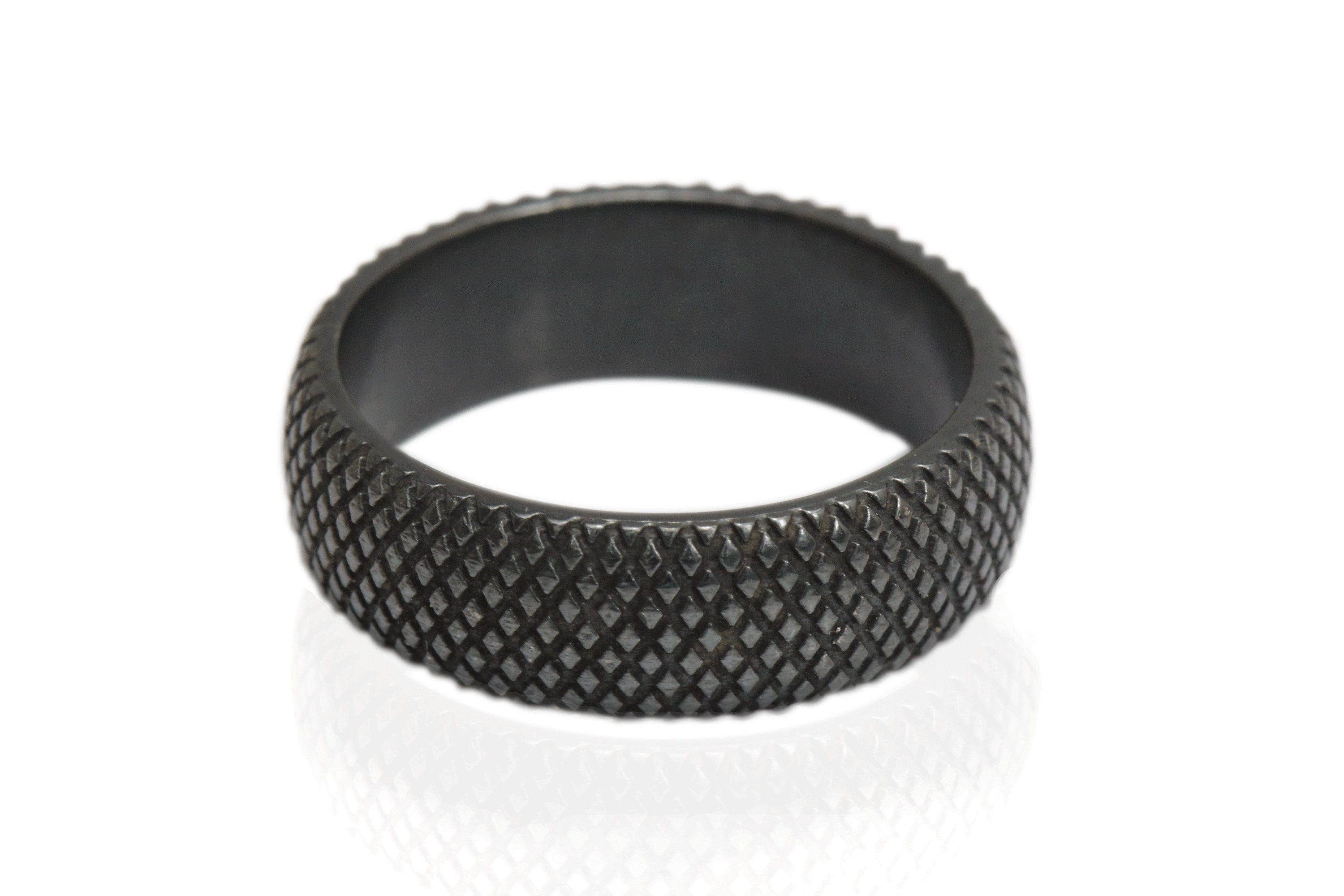 Hockey Puck Silver Ring