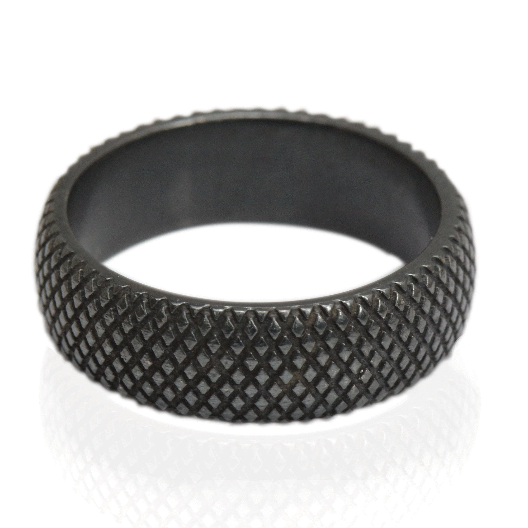 Hockey Puck Silver Ring