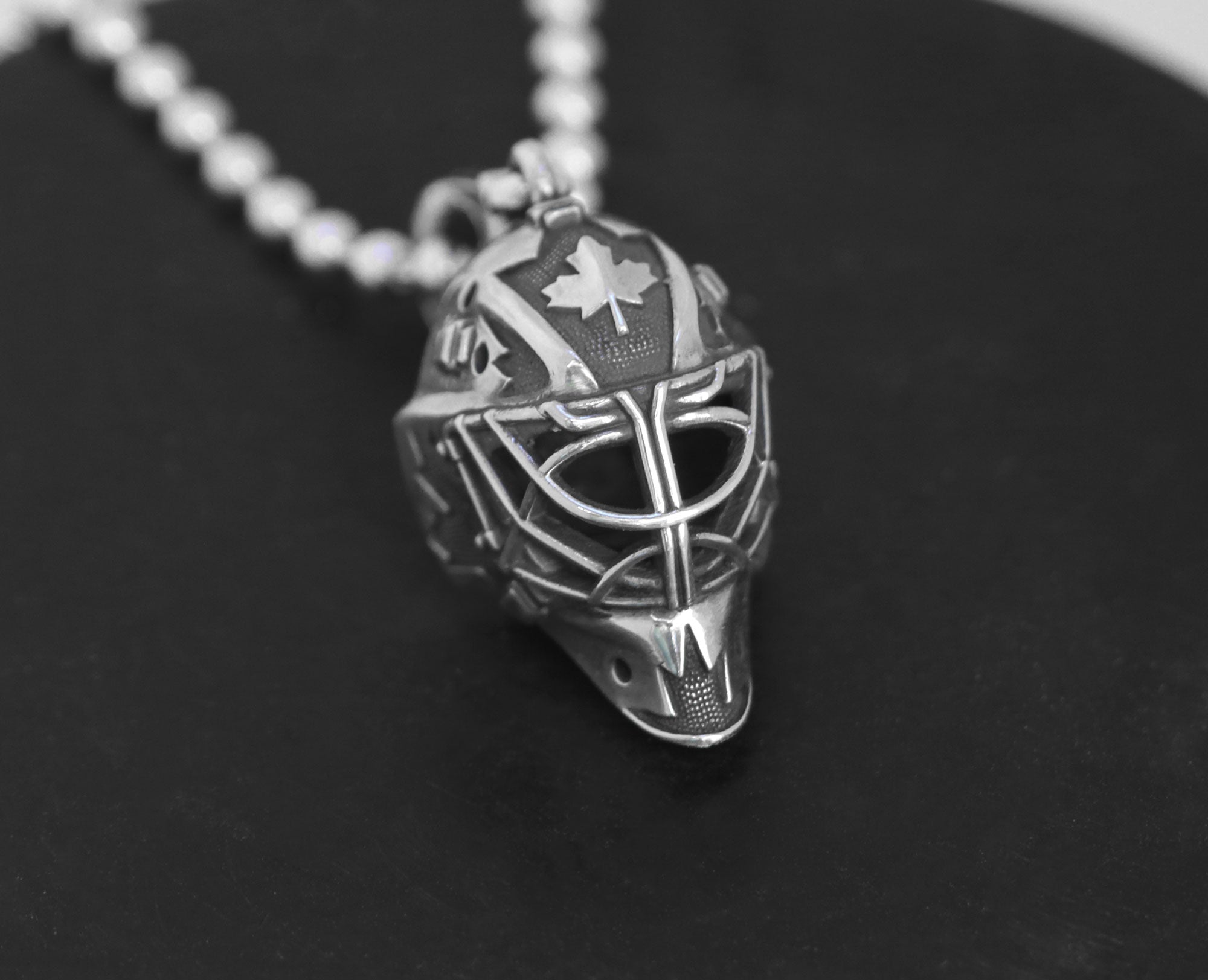 NEW! Team Canada Sterling Silver Ice Hockey Goalie Pendant