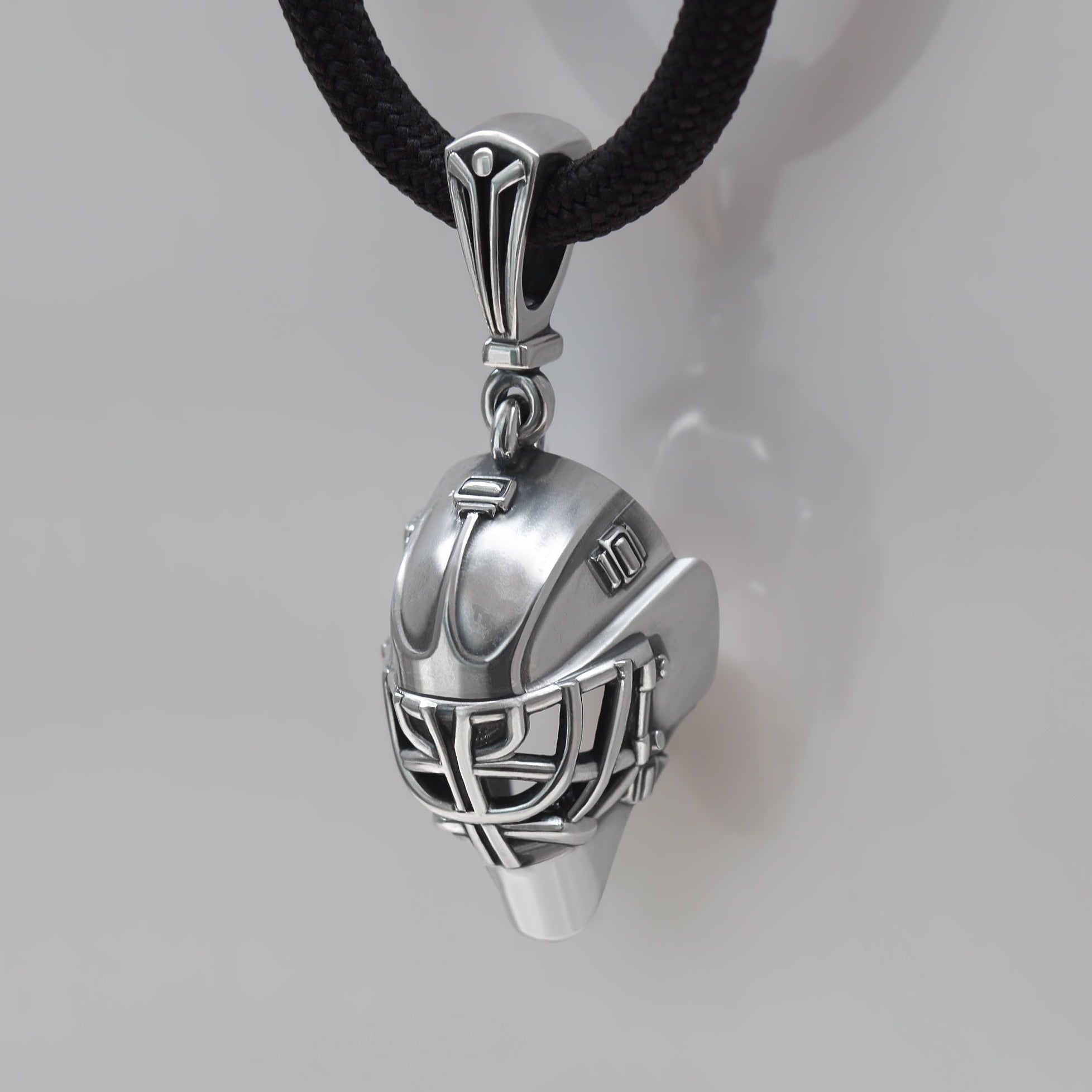 Sterling Silver Hockey Goalie Mask Pendant