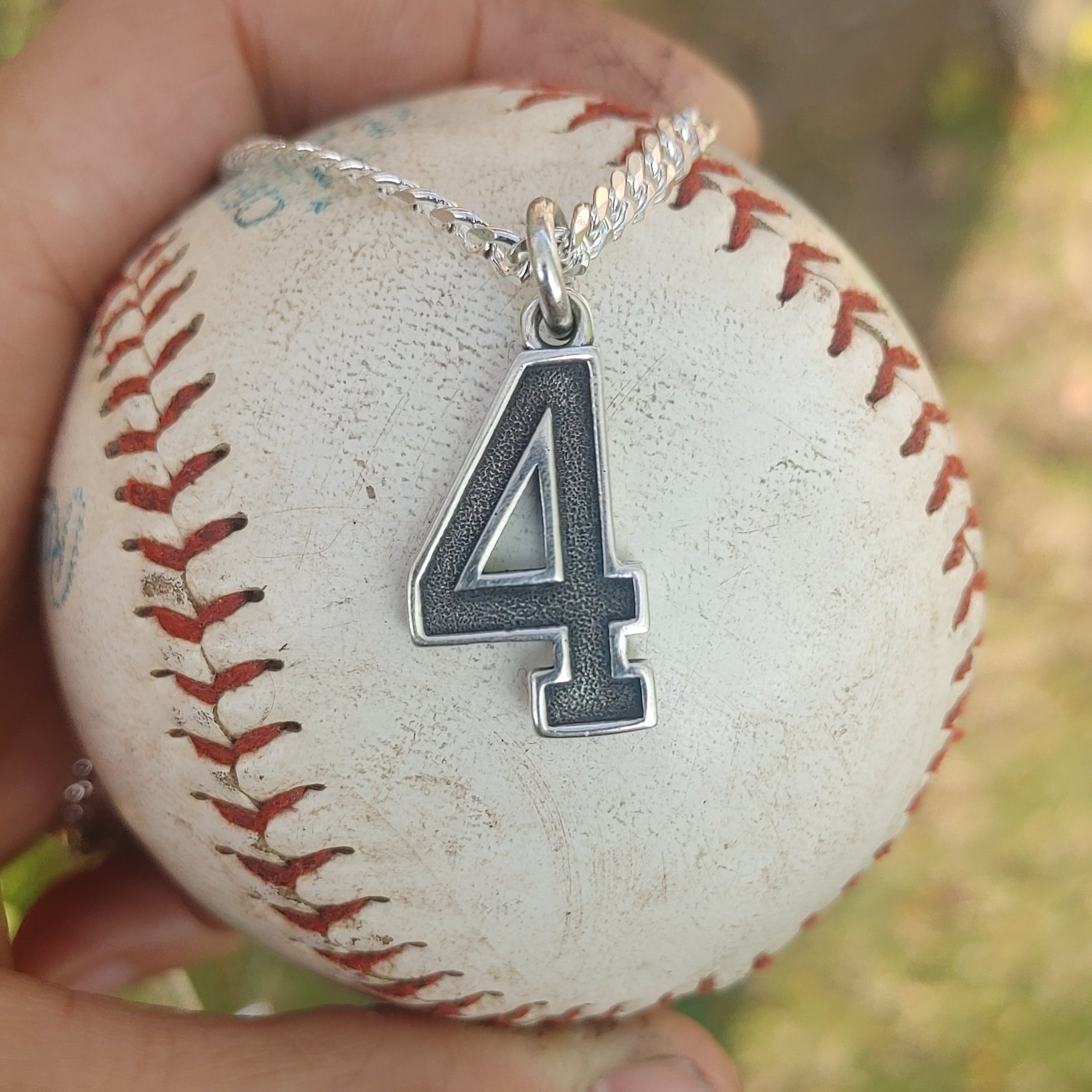 Sterling Silver Jersey Number Pendant