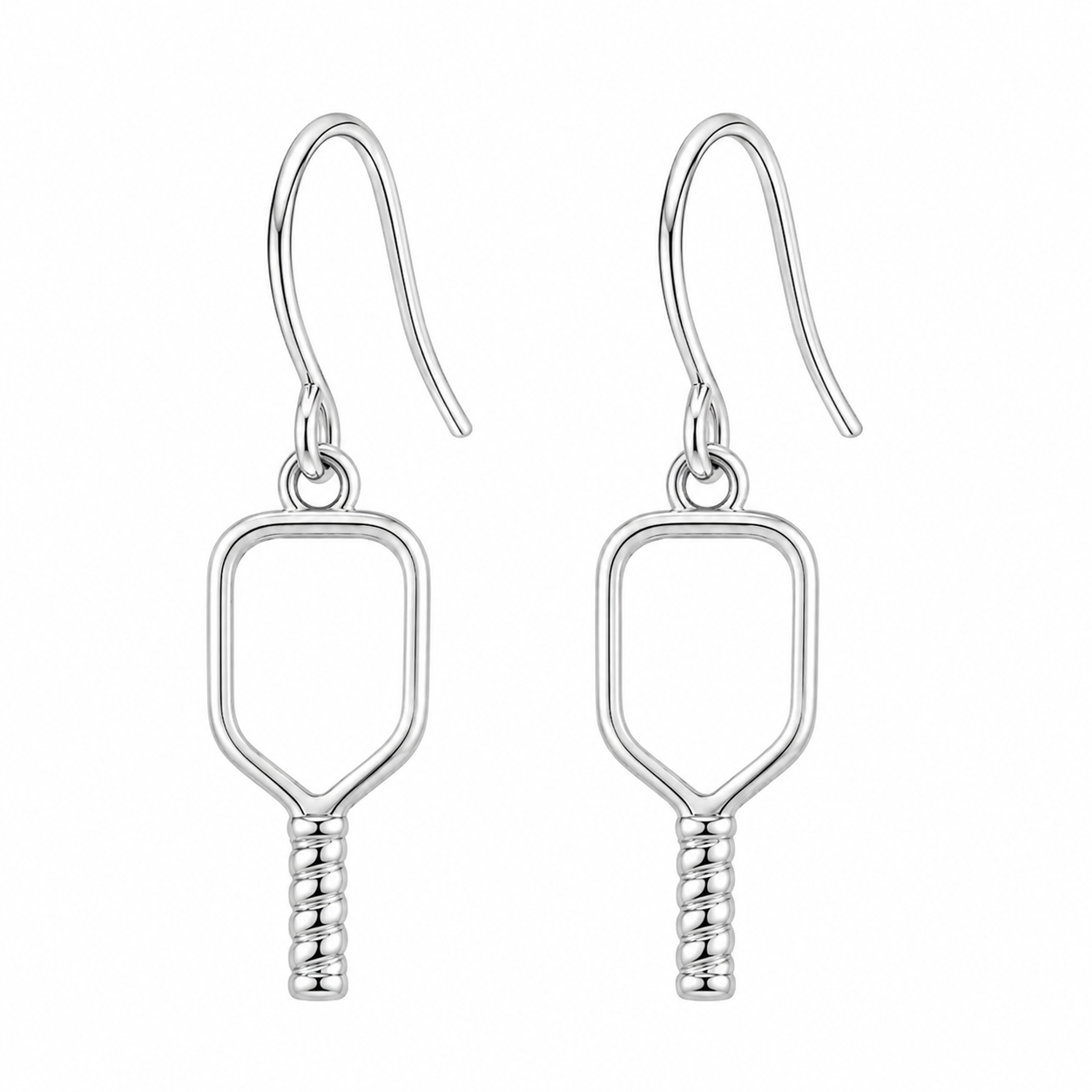 Sterling Silver Pickleball Racket Earrings