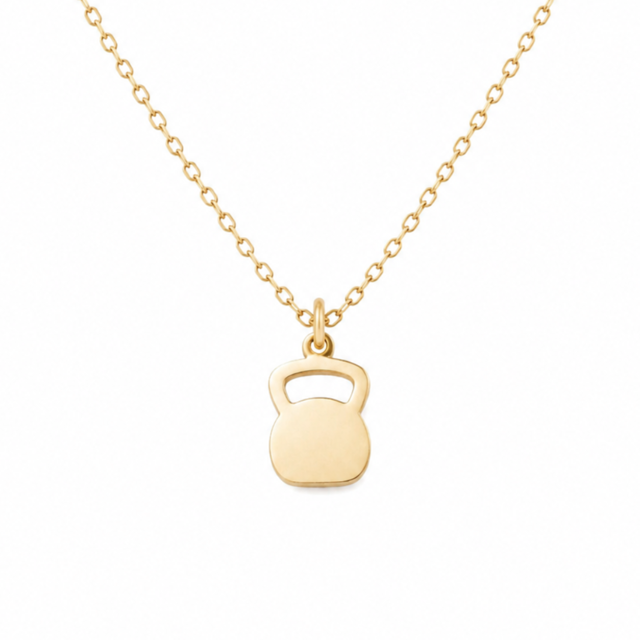 Gold Kettlebell Fitness Necklace