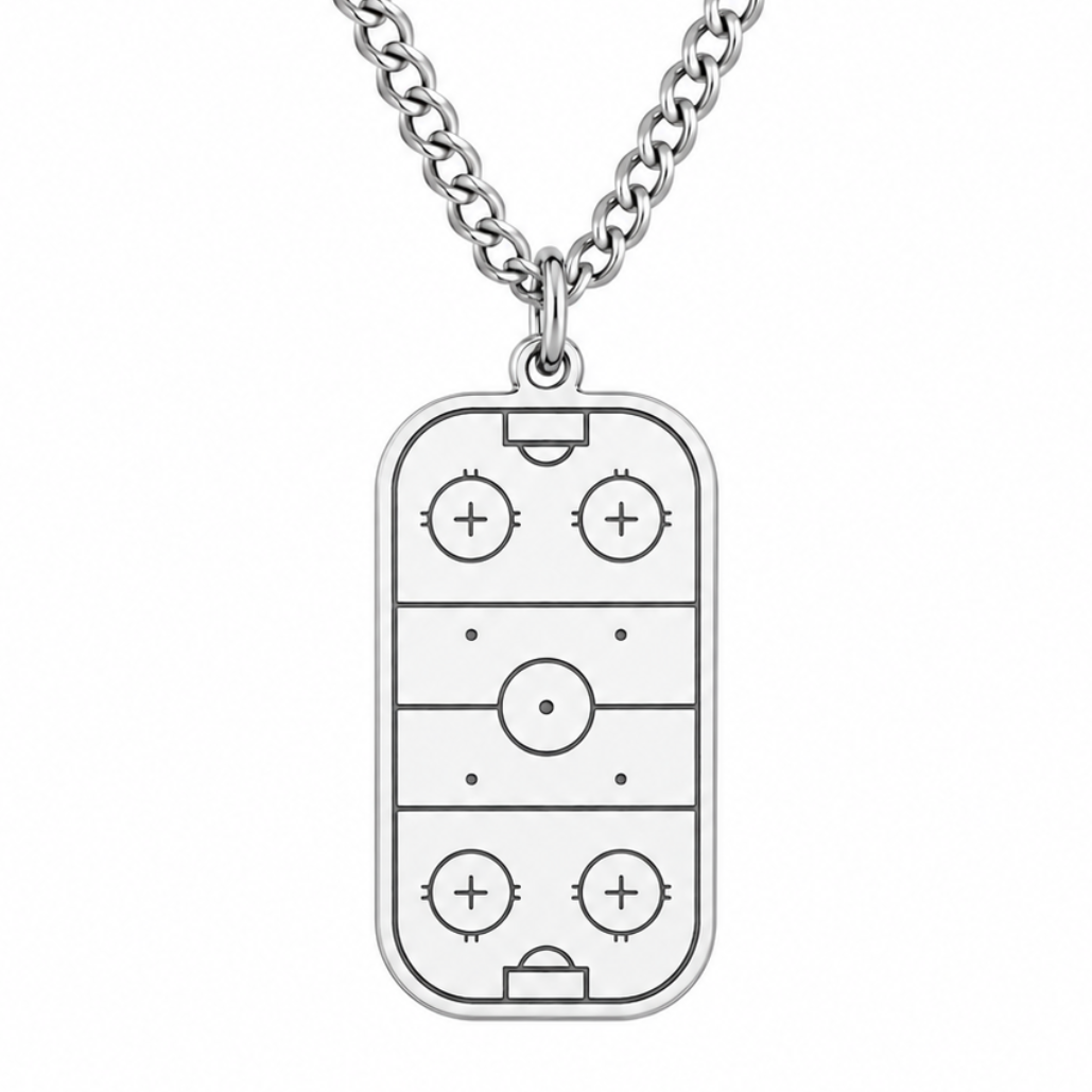 Sterling Silver Hockey Rink Pendant