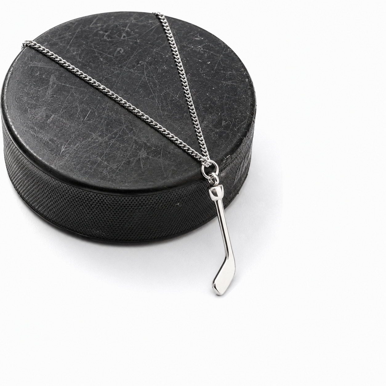 Sterling Silver Hockey Stick Necklace