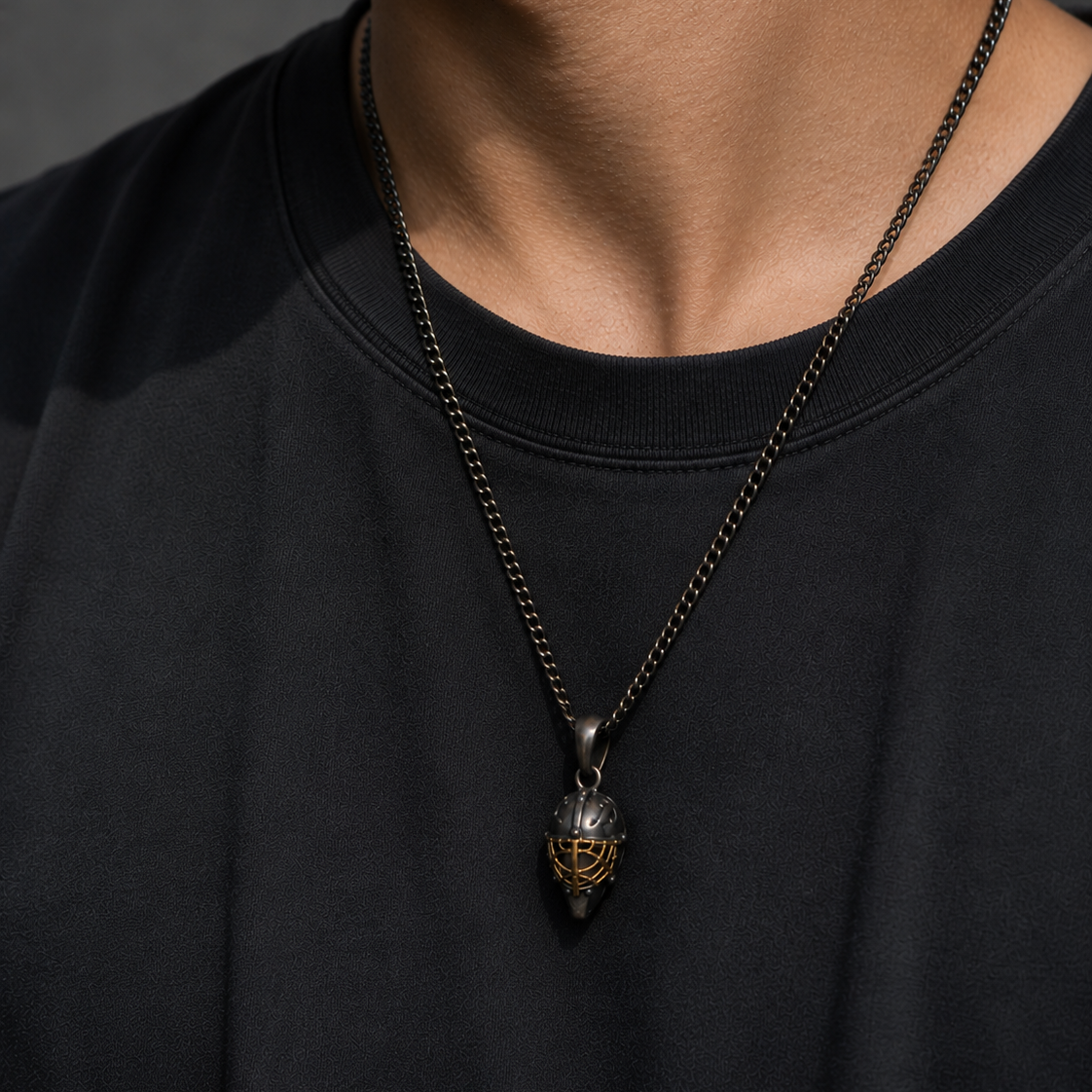 Casque de gardien de but en argent sterling avec cage dorée