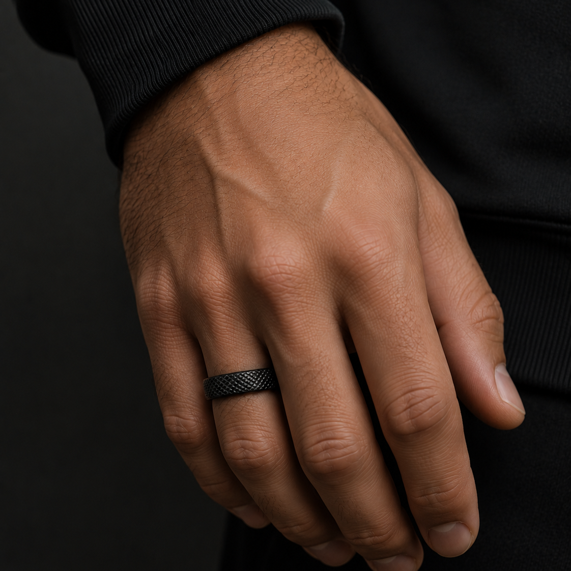 Hockey Puck Silver Ring