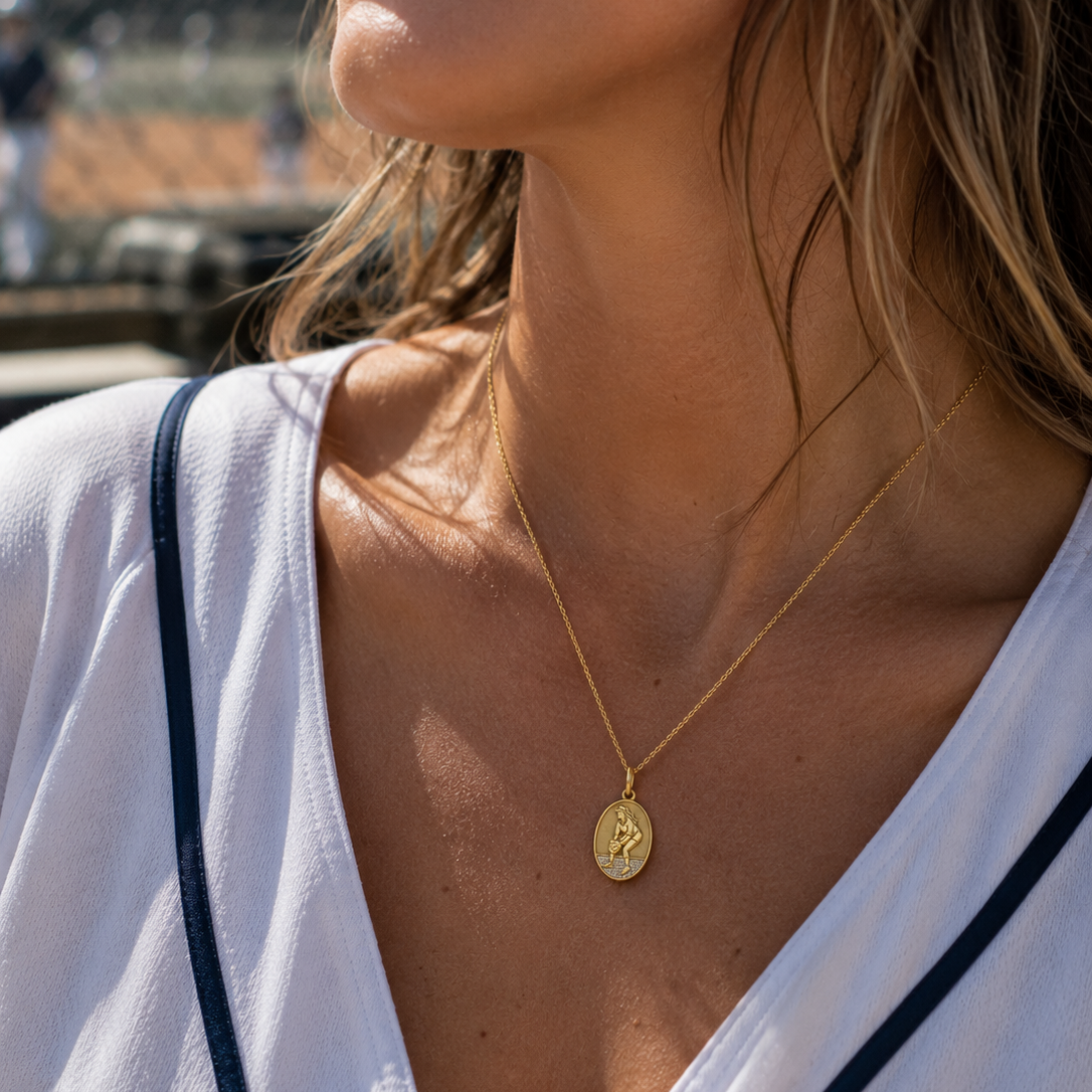 Collier de joueur de baseball en argent sterling