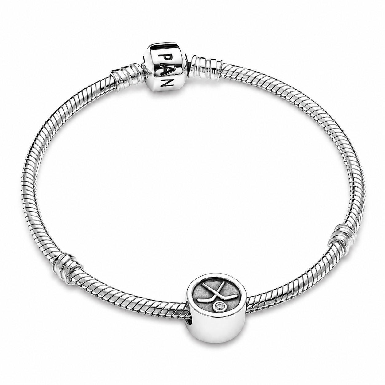 Hockey charm with your birthstone (for Pandora bracelets)