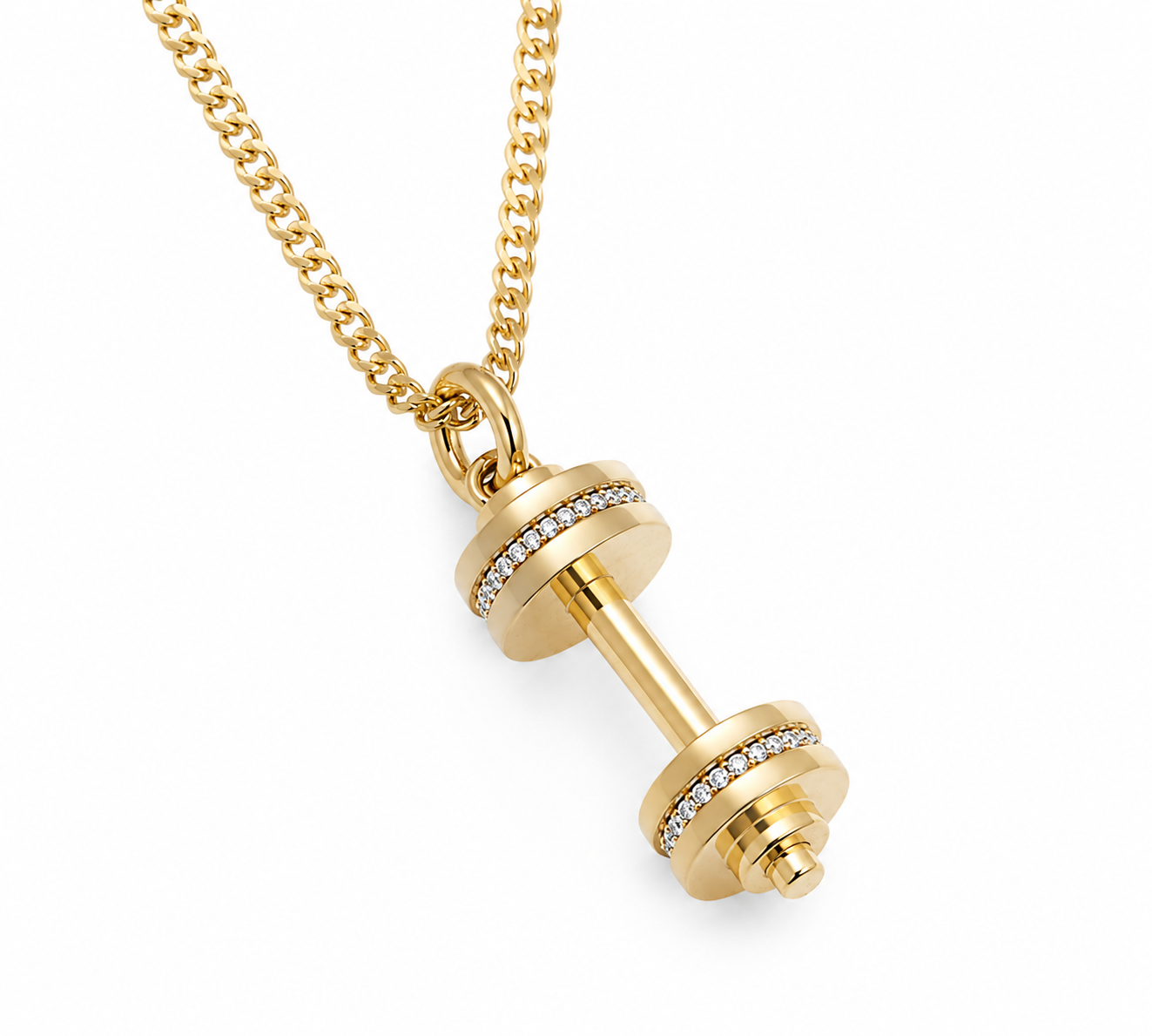 Gold Dumbbell Pendant