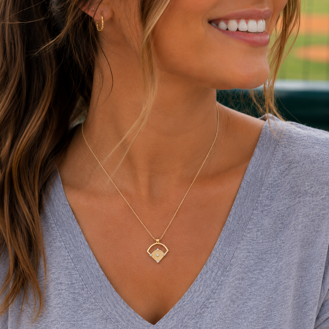 Collier de baseball en argent sterling