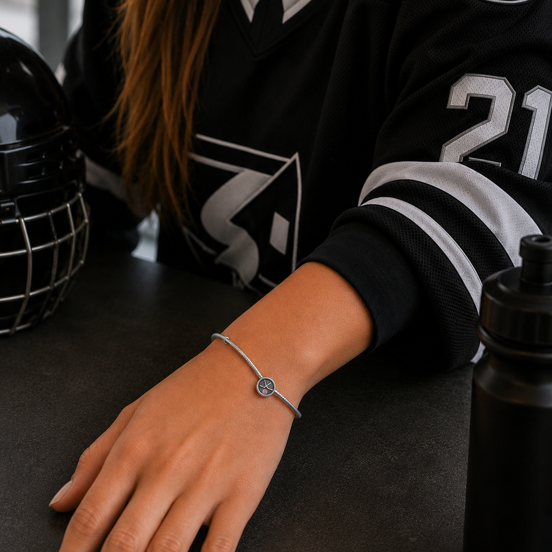 Hockey charm with your birthstone (for Pandora bracelets)