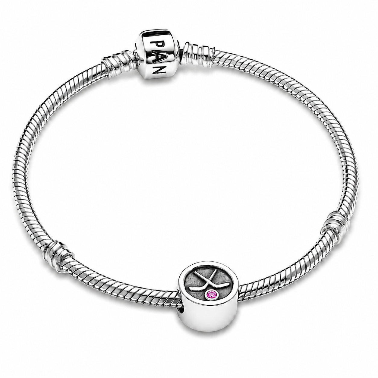 Hockey charm with your birthstone (for Pandora bracelets)