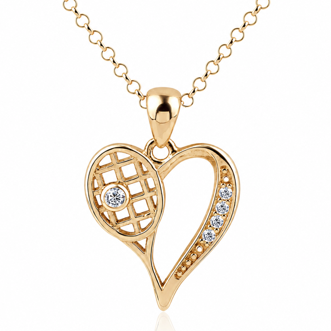 Collier en argent sterling cœur de tennis en argent sterling