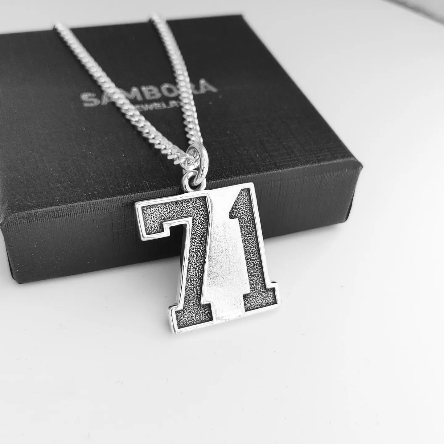 Sterling Silver Jersey Number Pendant