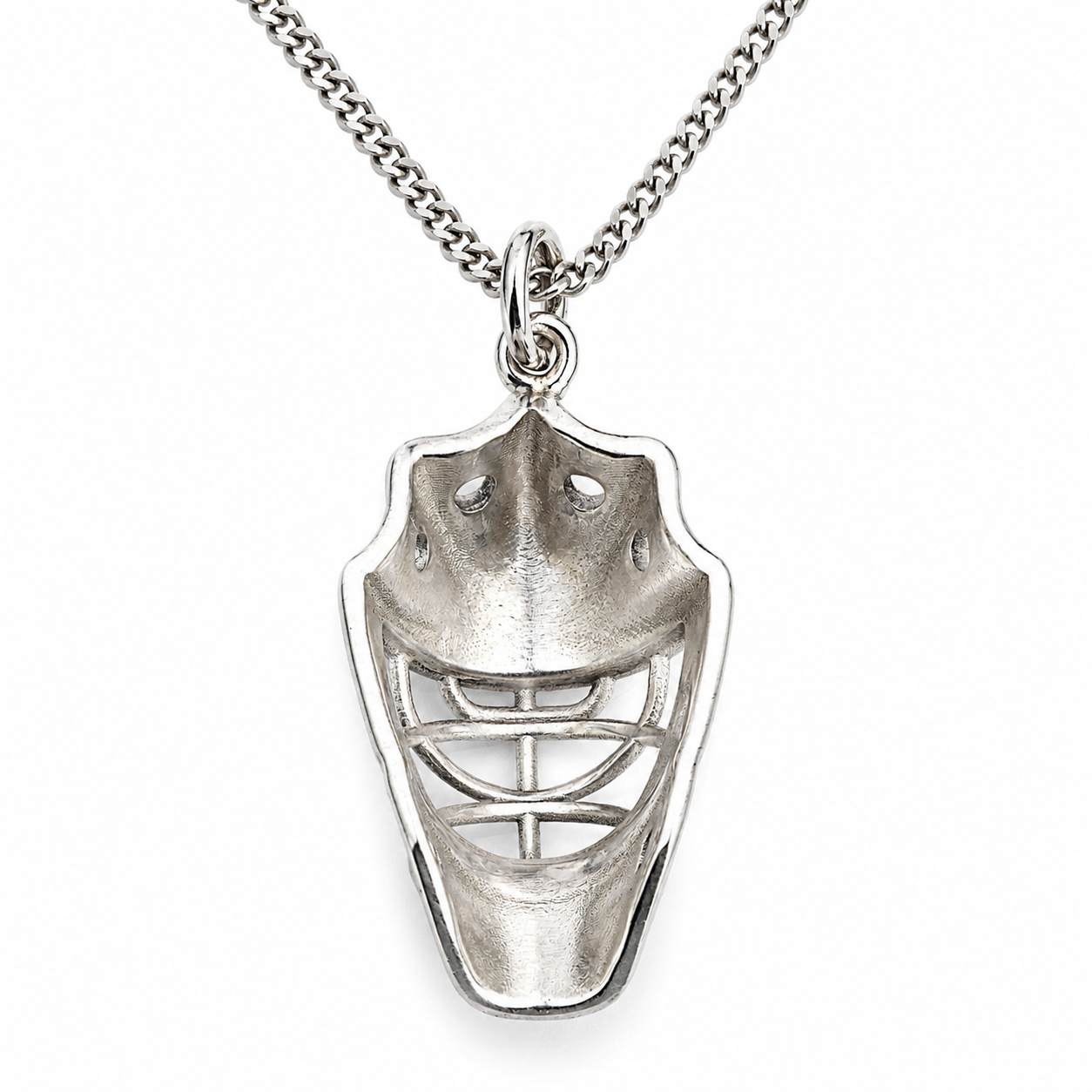 Personalized Sterling silver goalie mask