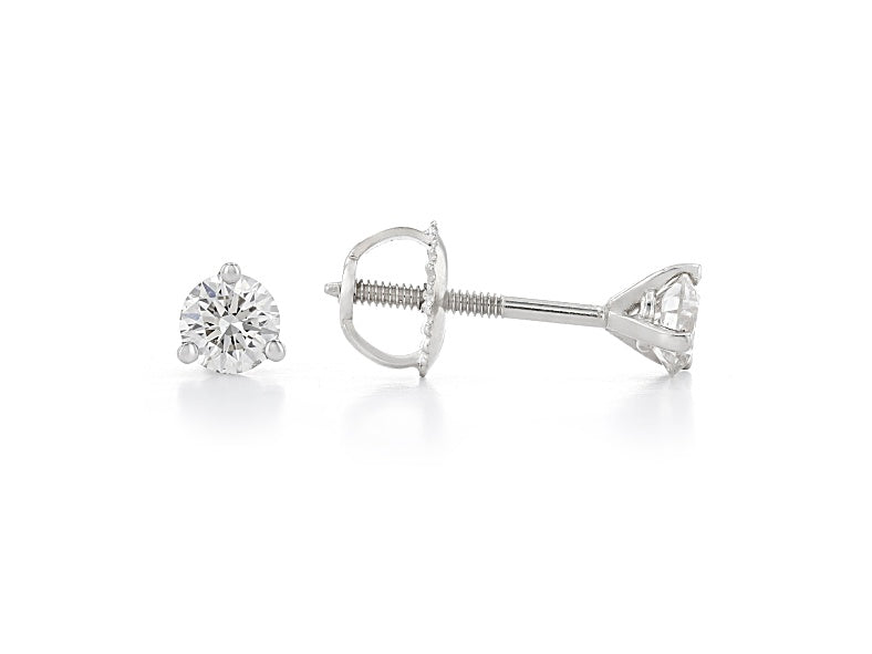 Weiße Martini-Ohrstecker aus 14-karätigem Weißgold mit im Labor gezüchtetem Diamant, 0,50 ctw