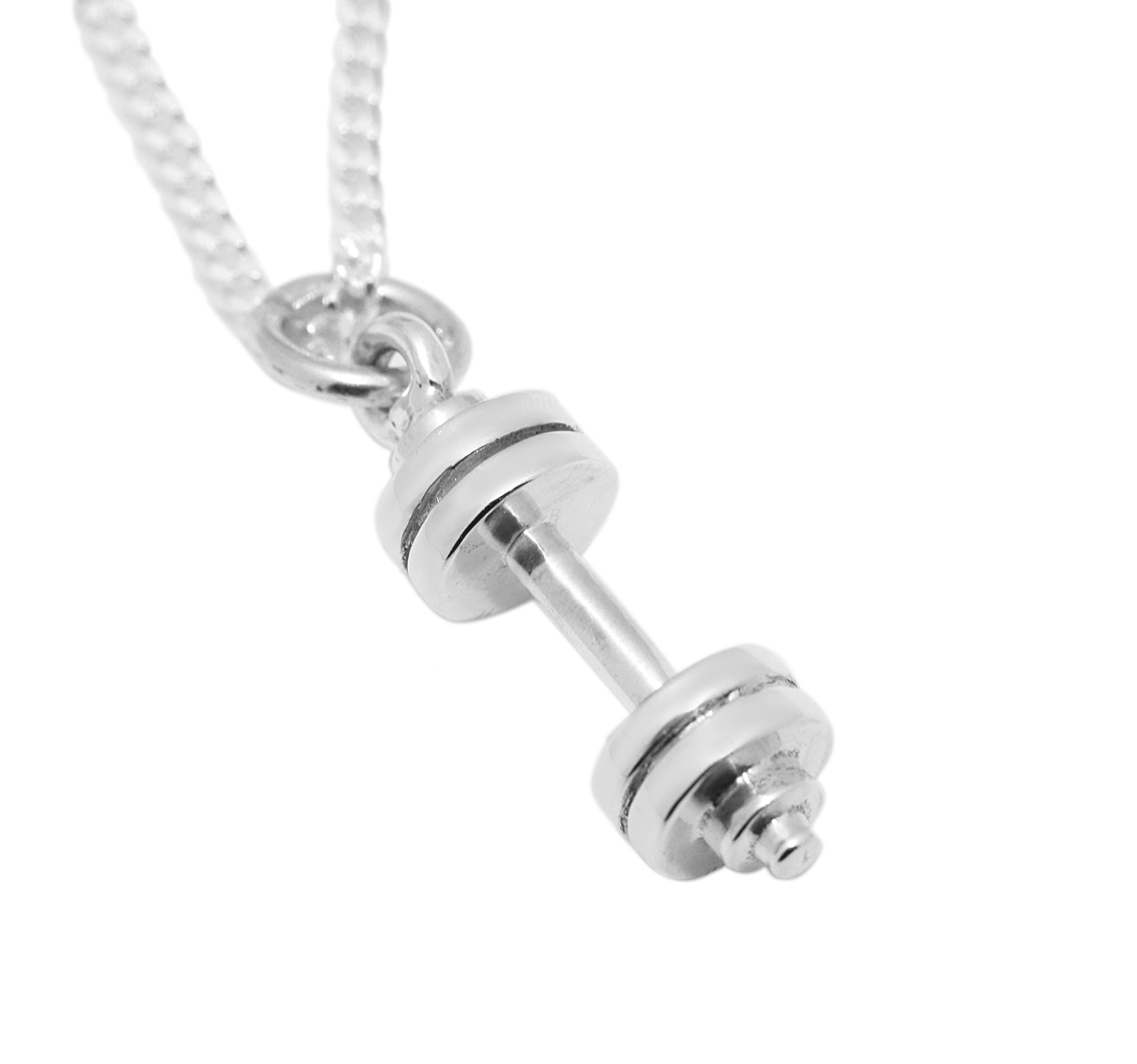 Silver Dumbbell Pendant