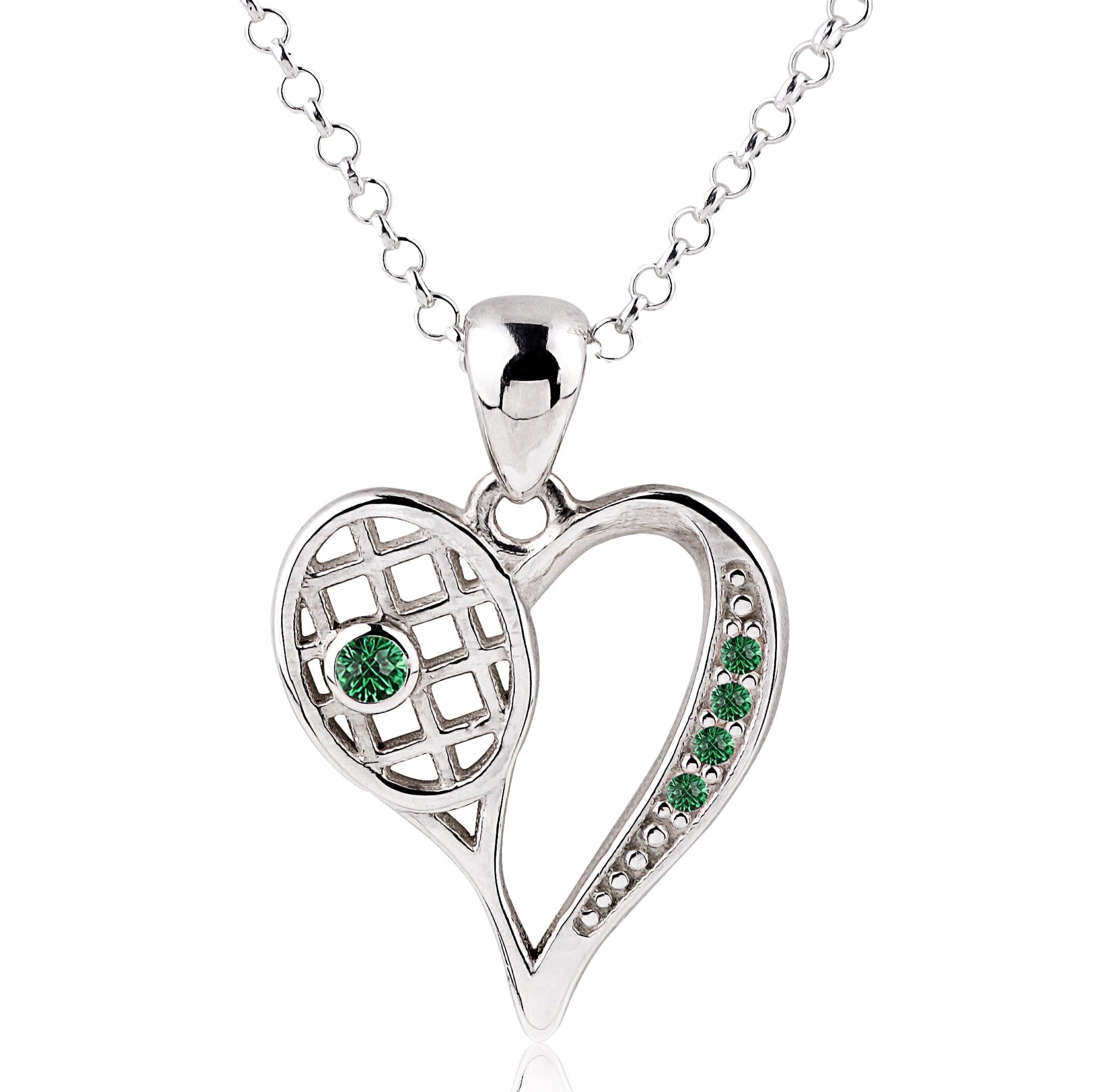 Collier en argent sterling cœur de tennis en argent sterling