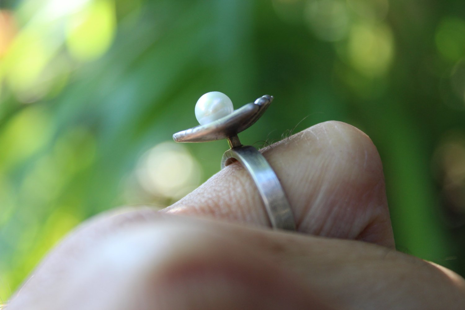 Sterling Silver Baseball Mitt Pearl Ring, Baseball Jewelry, Baseball Player Gift, Baseball Mitt, Sports Jewery, Pearl Ring