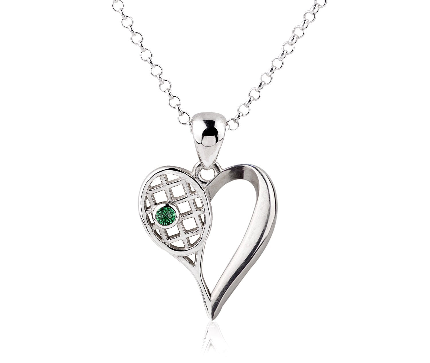 Sterling Silver Tennis Love Necklace