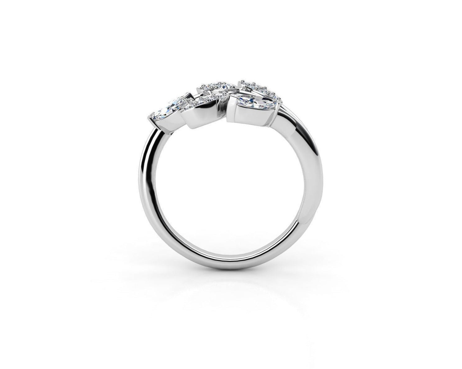 Bague de mariage branche de diamant
