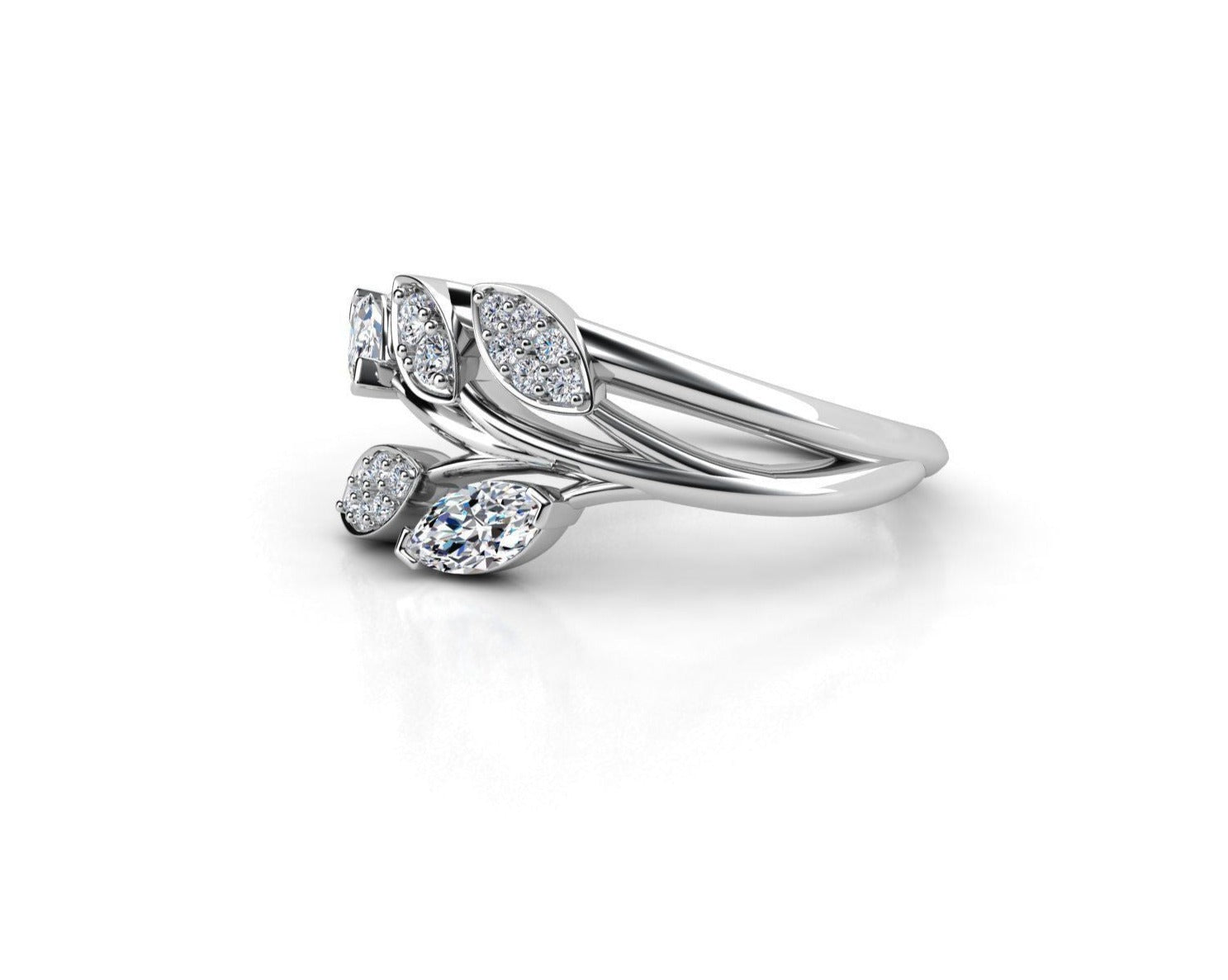 Bague de mariage branche de diamant