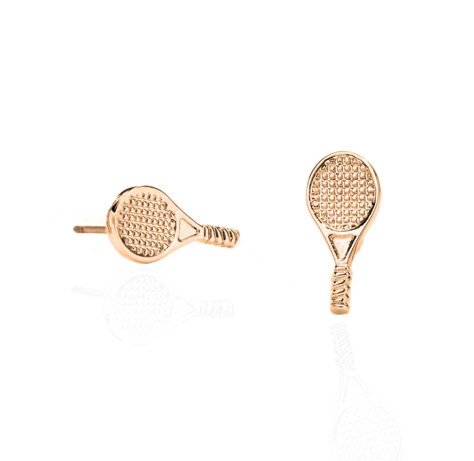 14K Yellow Gold Tennis Racquet Earrings